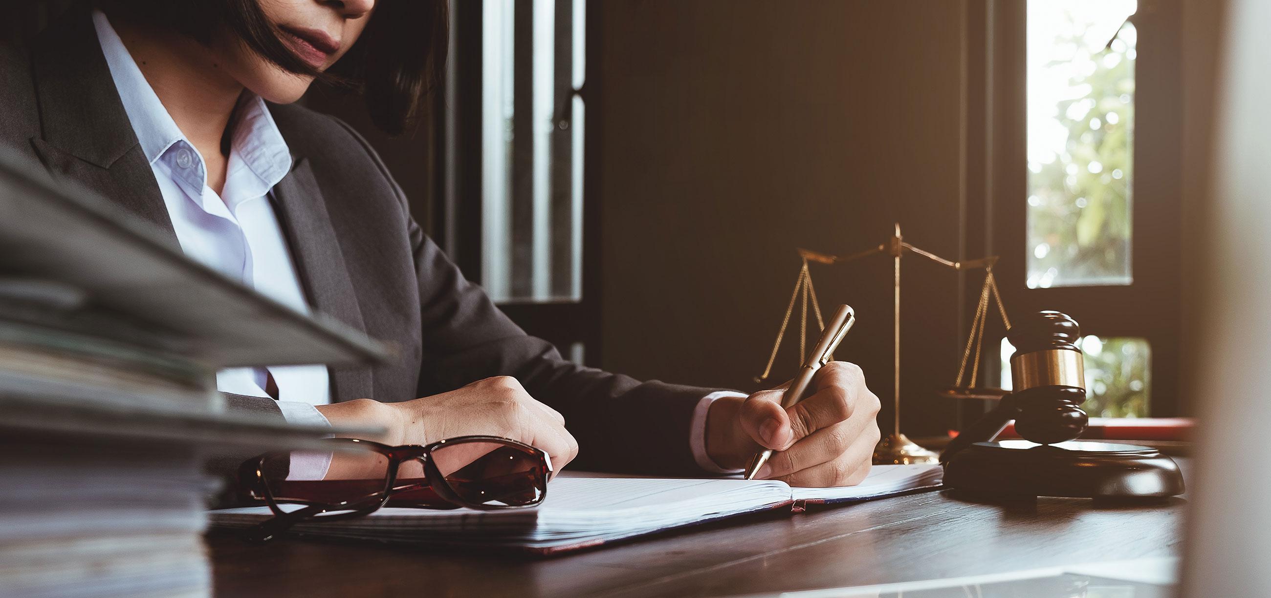 criminal justice worker at a desk